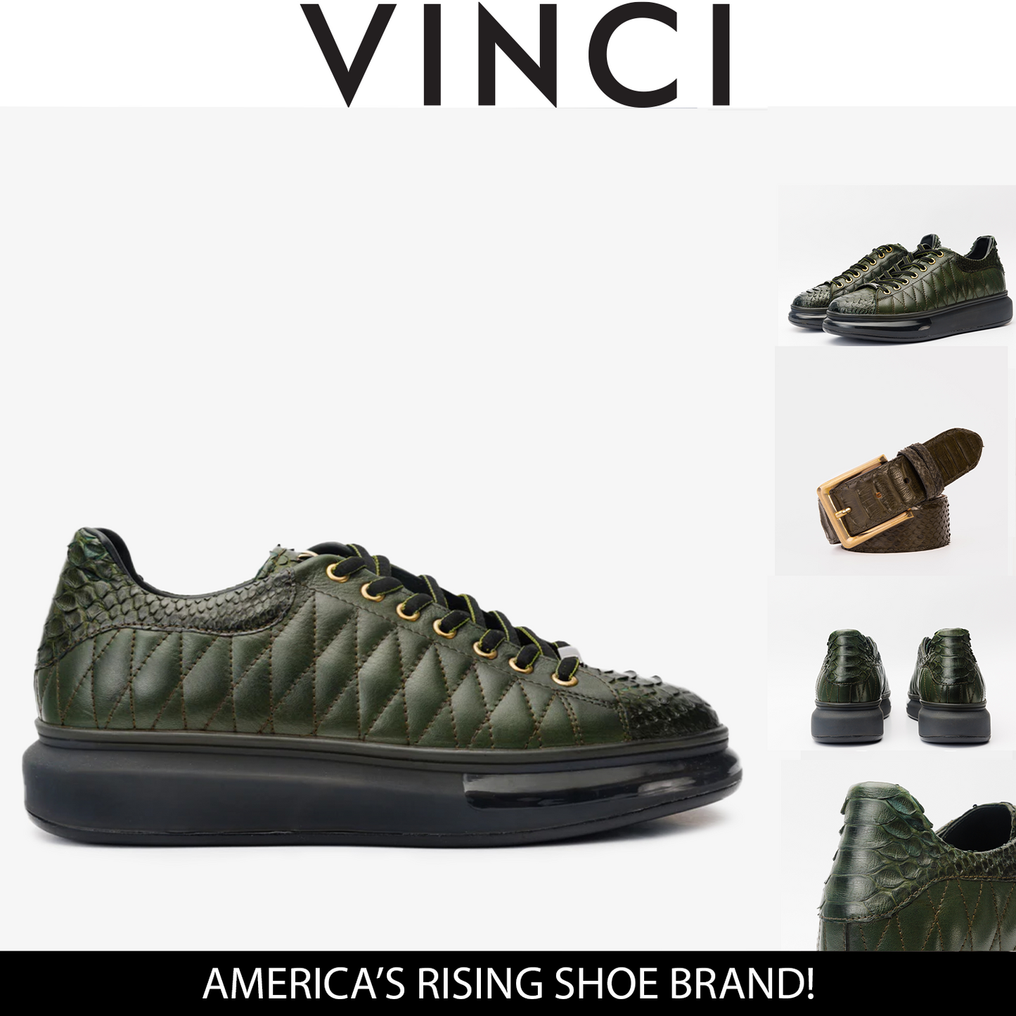 The Adler Green Snk Leather Men Sneaker Limited Edition