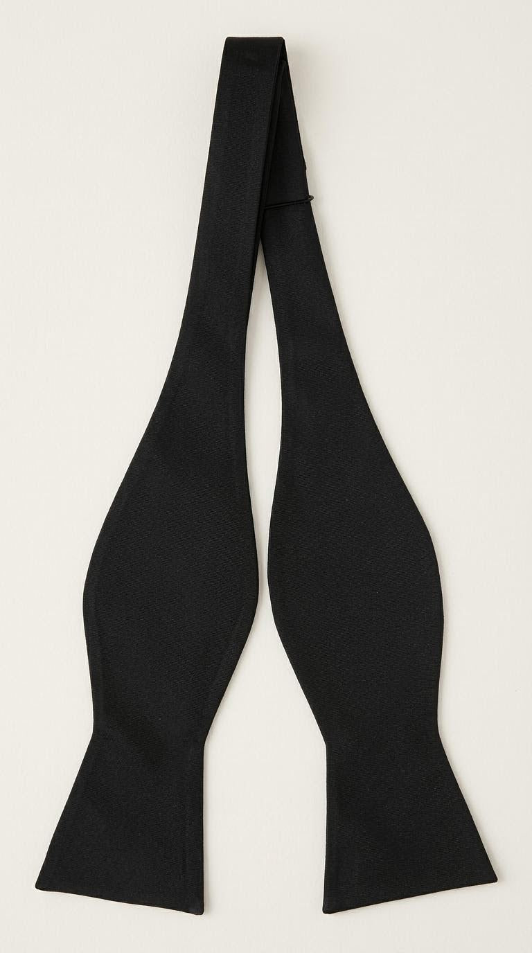 The Ambassador Silk Bow Tie | Black Self-Tie Bow Tie
