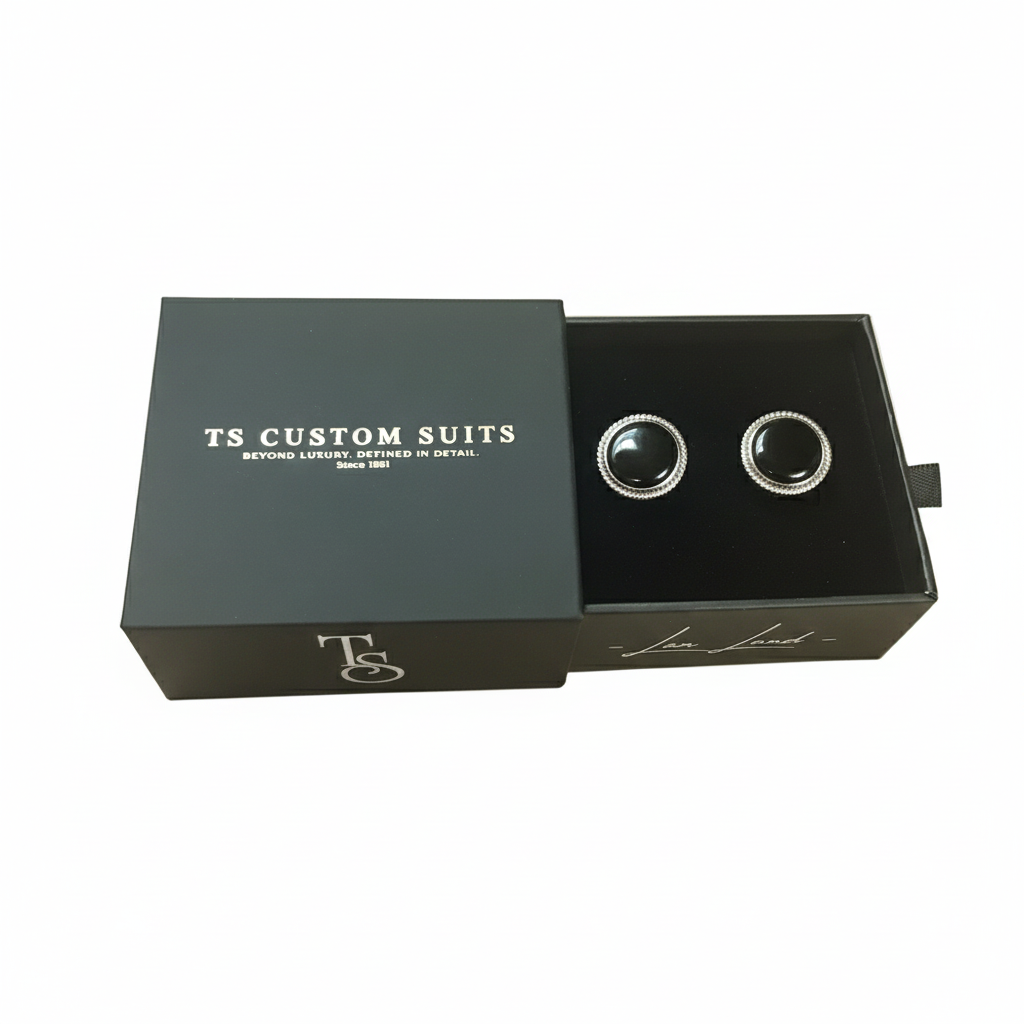 The Distinguished Crown Edge Black Onyx Cufflinks