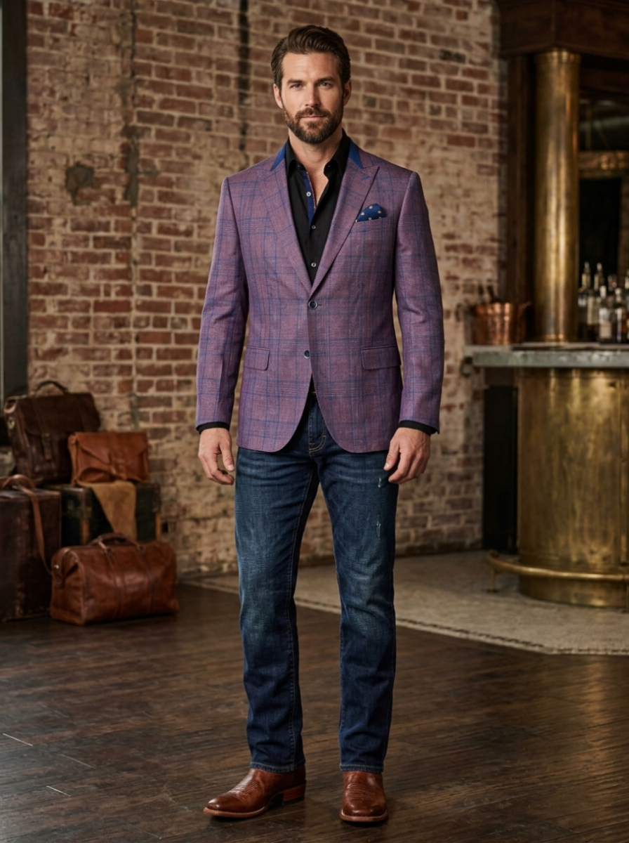 The Azure Weave Sport Coat | Plaid Sport Coat