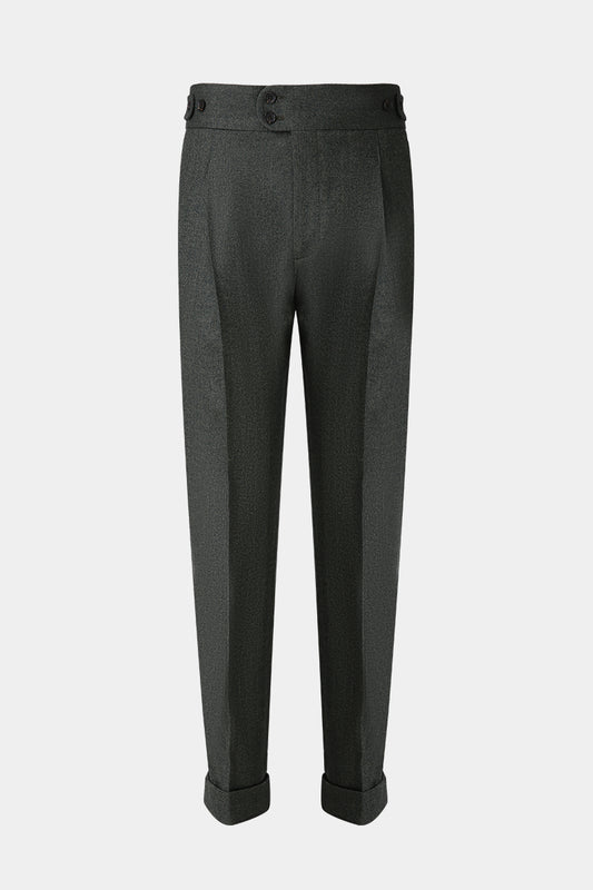 The Herald Gray Herringbone Trousers