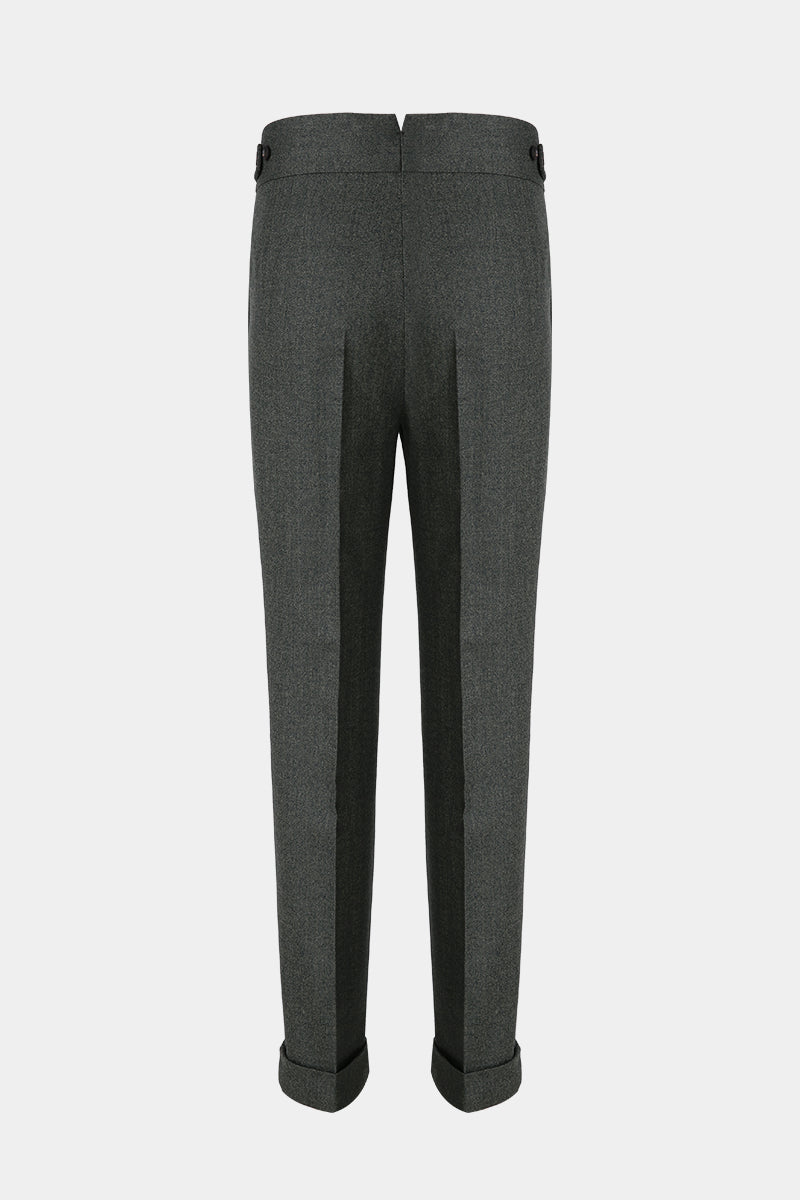 The Herald Gray Herringbone Trousers