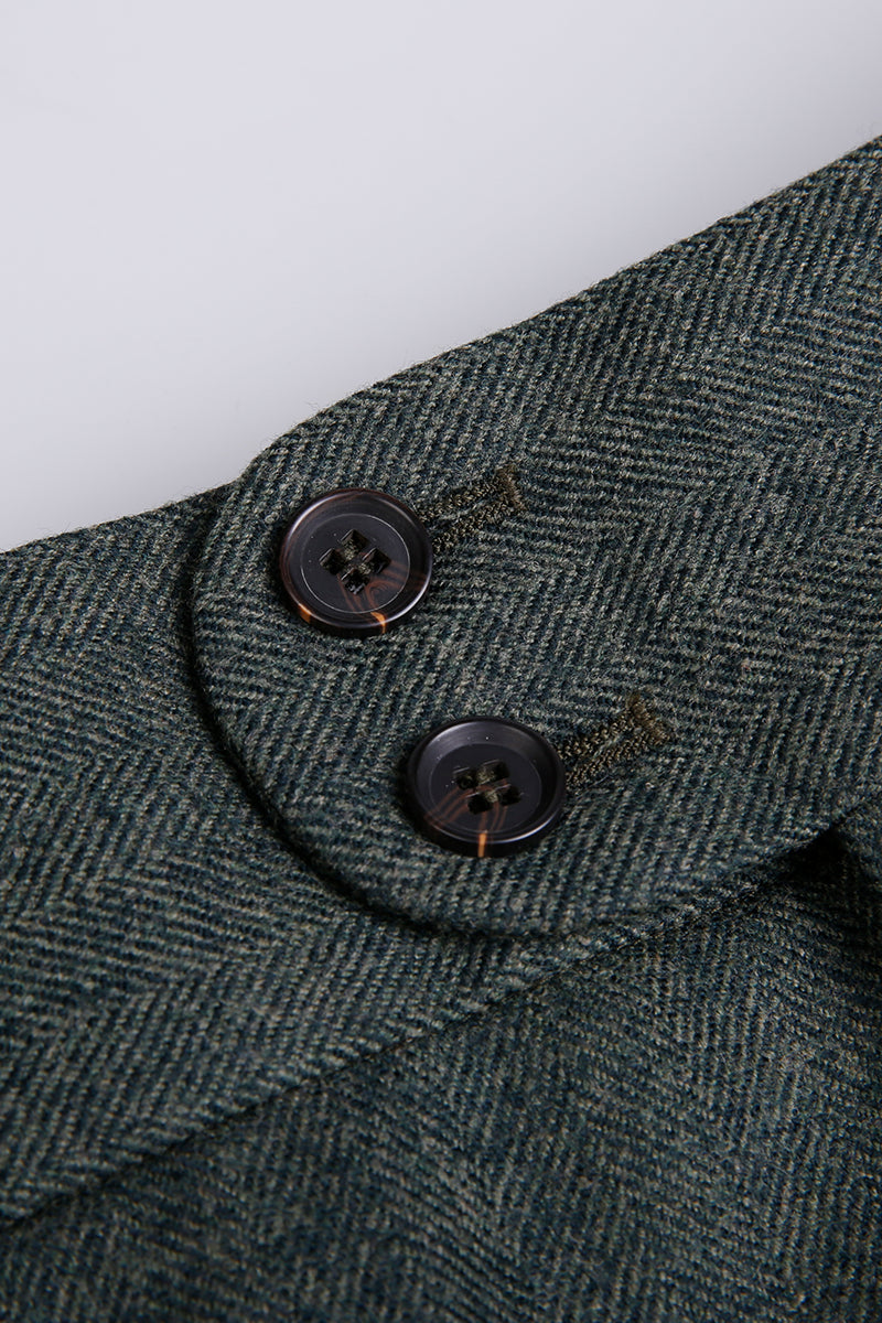 The Herald Gray Herringbone Trousers