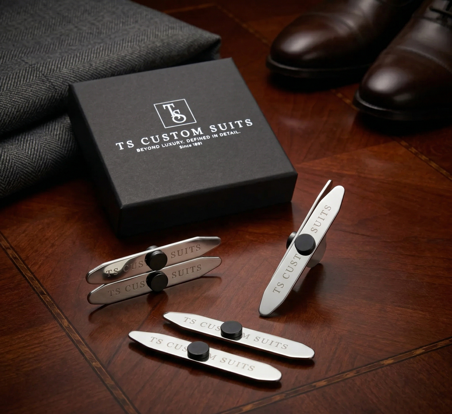 Magnetic Stainless Steel Collar Stays Set