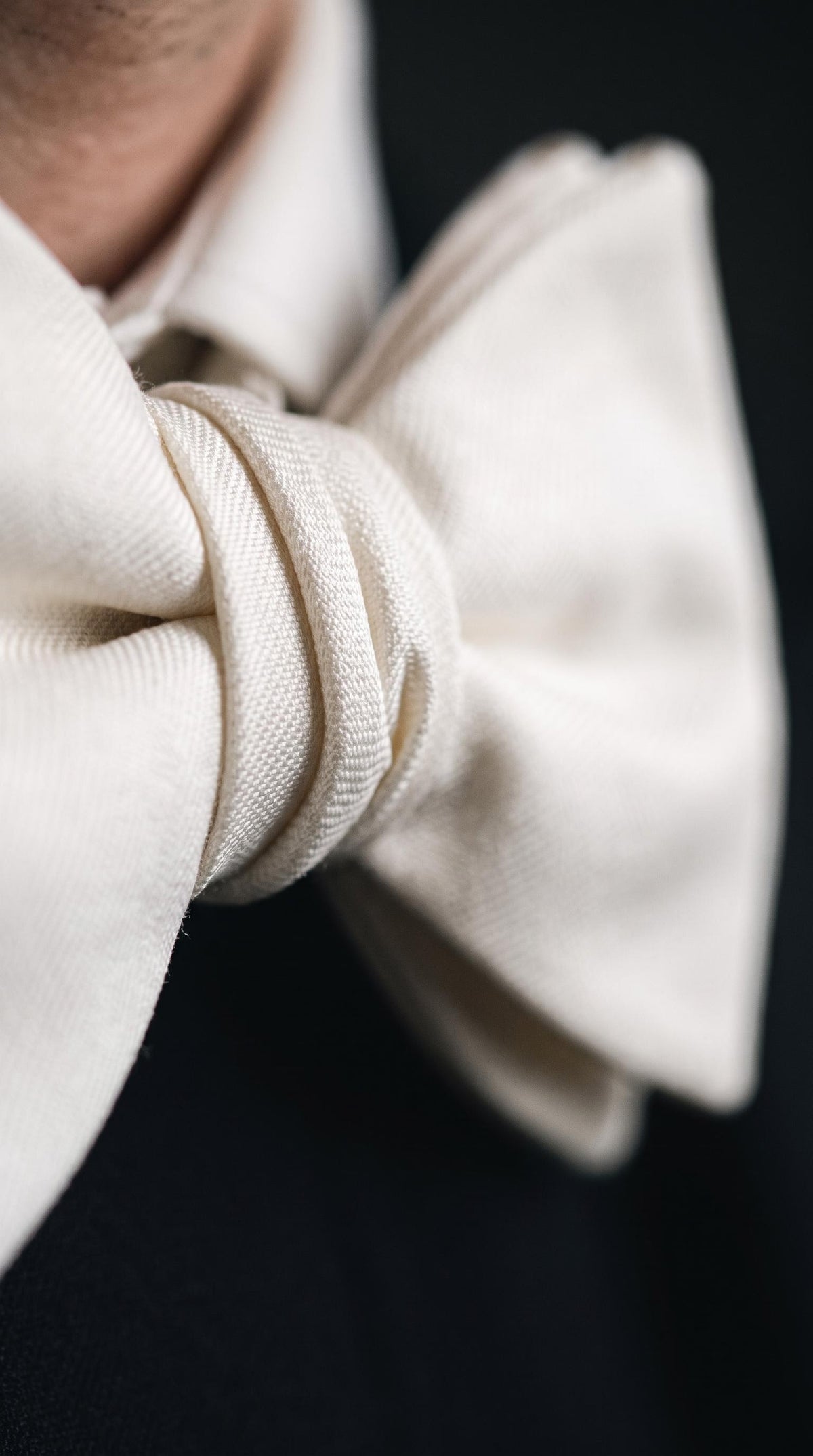 The Ambassador Silk Bow Tie | White Self-Tie Bow Tie