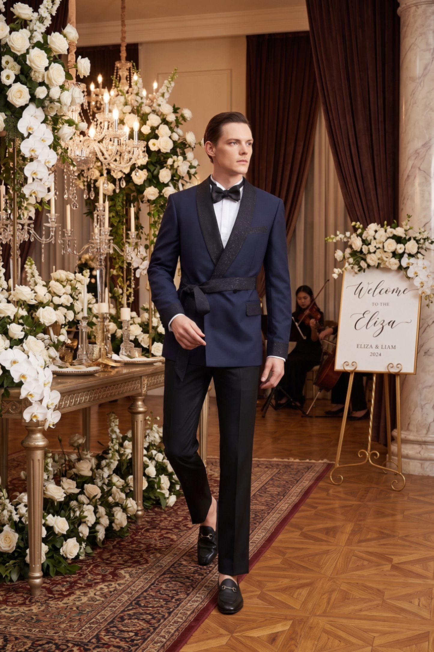 The Midnight Admiral Tuxedo | Navy and Black Double Breasted Tuxedo