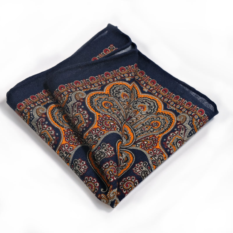 The Oriental Grandeur Wool Pocket Square