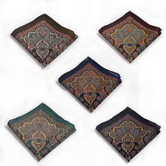 The Oriental Grandeur Wool Pocket Square
