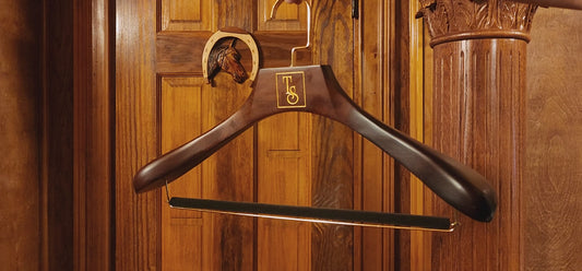 The Master Tailor Luxury Suit Hanger - Premium Wood & Velvet Bar