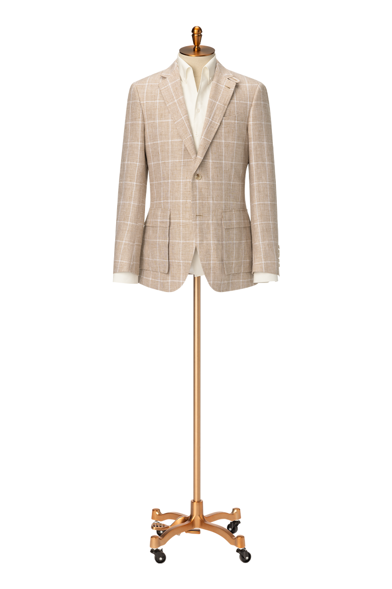 The Heritage Plaid Linen Sport Coat | Tan Linen Sport Coat
