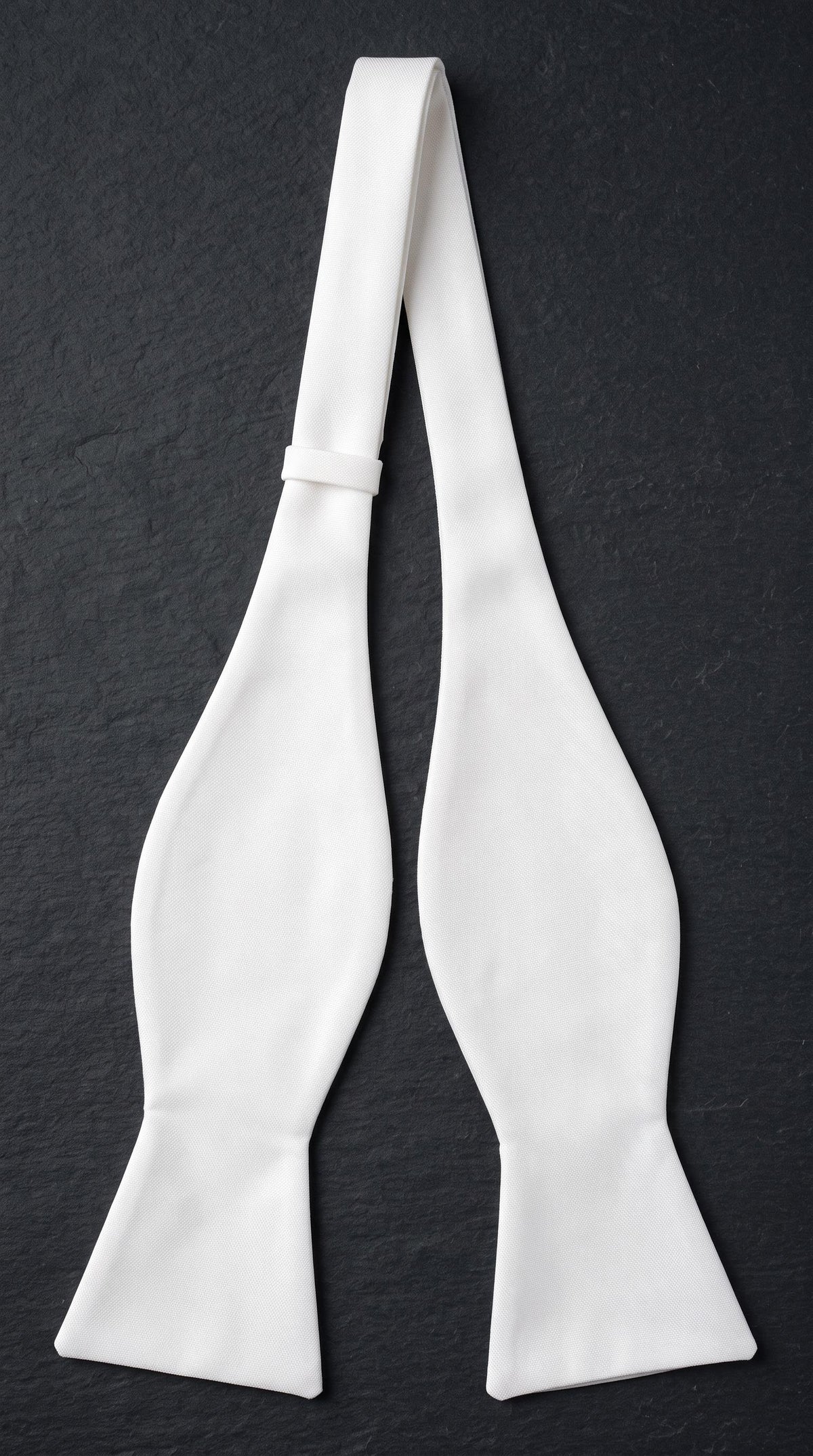 The Ambassador Silk Bow Tie | White Self-Tie Bow Tie